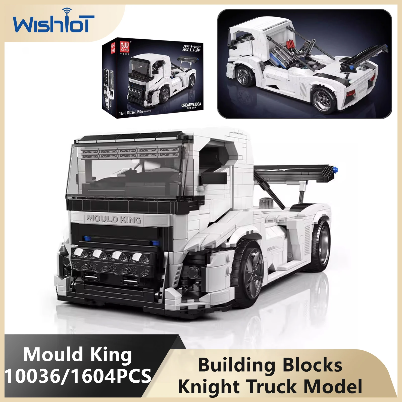 

Mould King 10036 Iron Knight Heavy Truck Building Blocks City Tech Car Model Desktop Ornaments Bricks Toy Creative Gifts 1604PCS