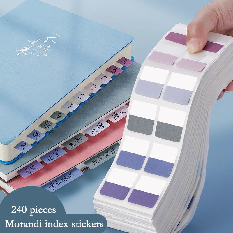 240/120/60PCS Multicolor Sticky Writable Repositionable Index Tabs Flags for Pages Book Markers Reading School Office Supplies