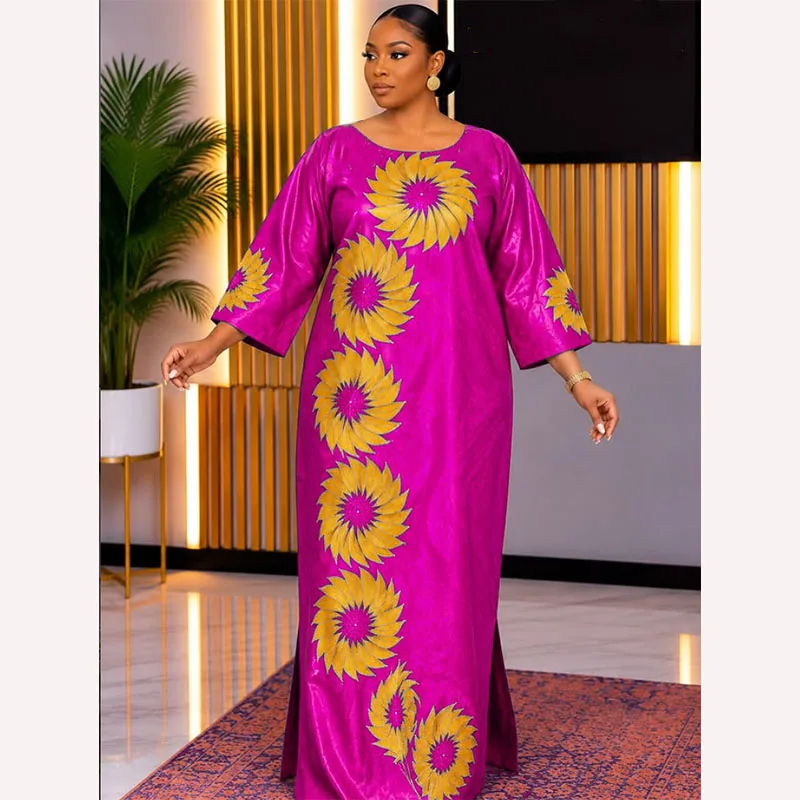 Elegant African Dresses for Women - Luxurious Bazin Long Dresses Perfect for Parties | Stylish & Comfortable Fashion Statement