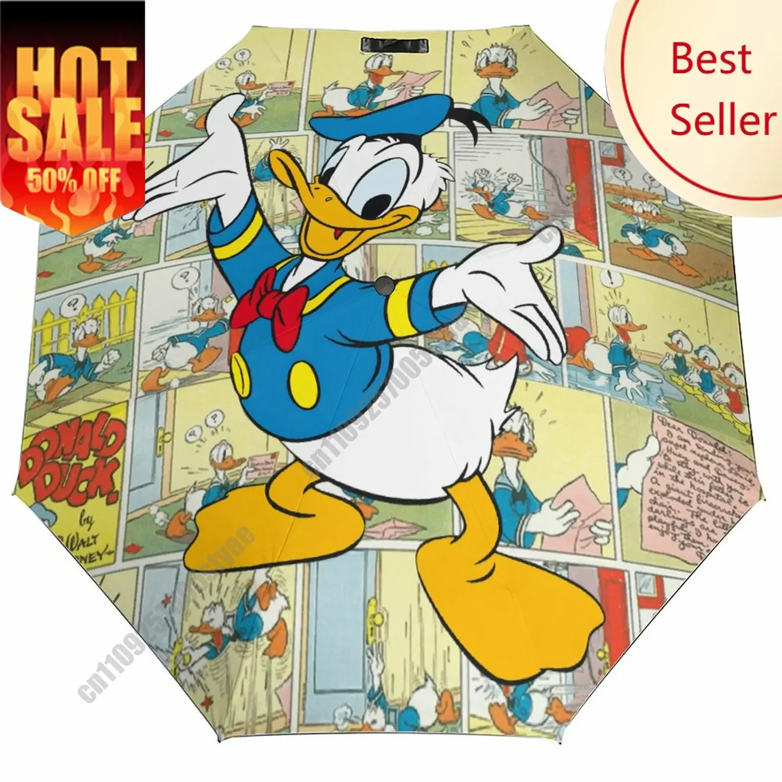 

Donald Duck Umbrella Disney Cartoon 3 Fold Auto Suitable Both Sunny Rainy Days Decoration Gifts Decor Custom Umbrella