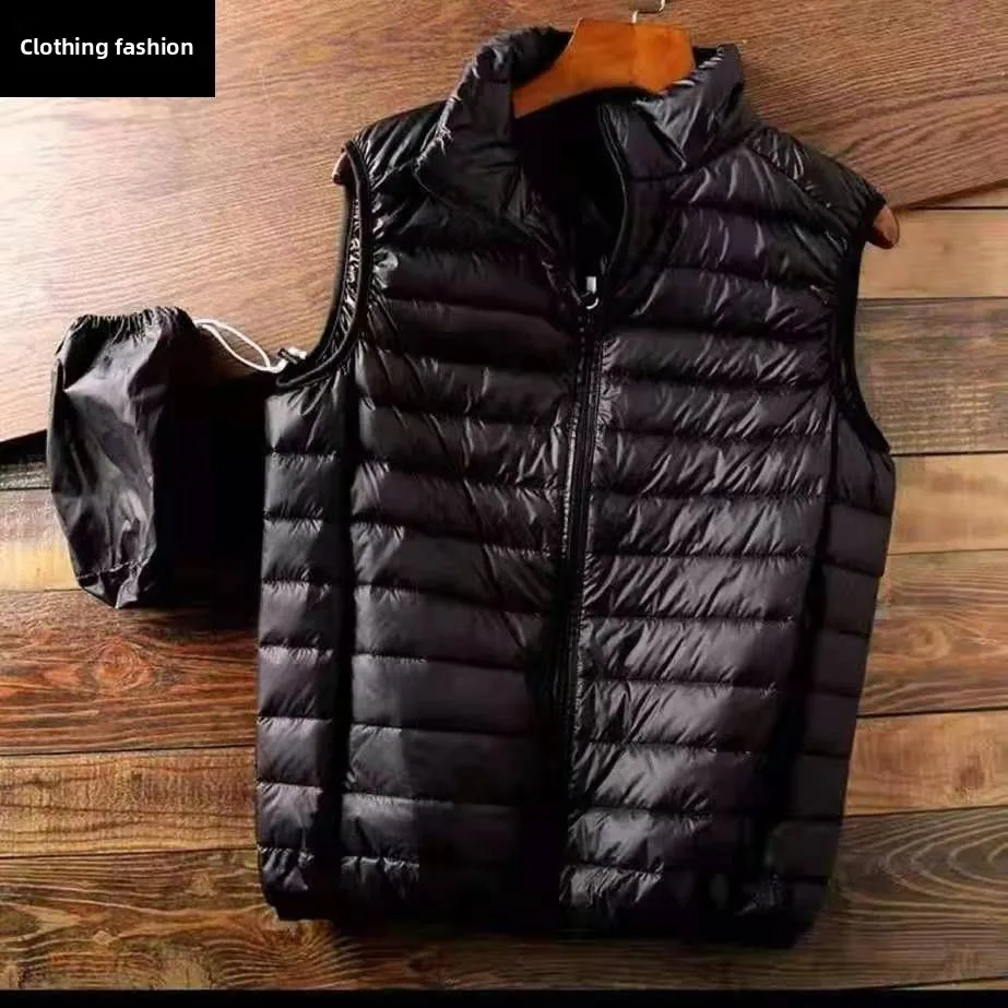 New Lightweight down Cotton Vest Men's ort Loose Faion Casual Autumn Winter New Sle inside outside Wear  Knot