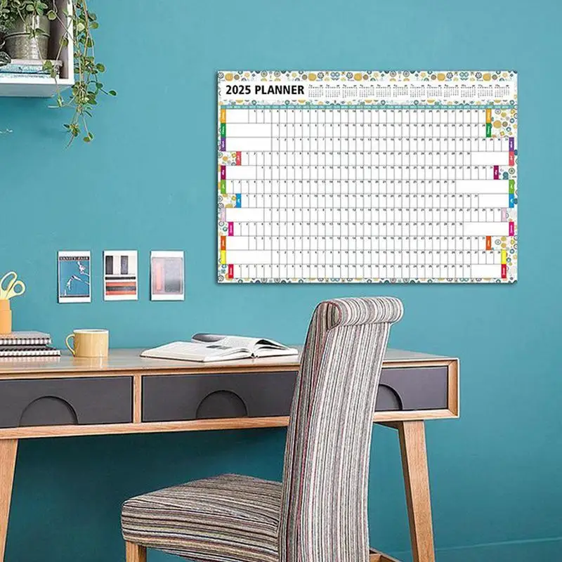 2025 Yearly Wall Calendar Practical Big Wall Calendar 2025 Yearly Planner Foldable Work Calendar 12 Month Wall Calendar For Home