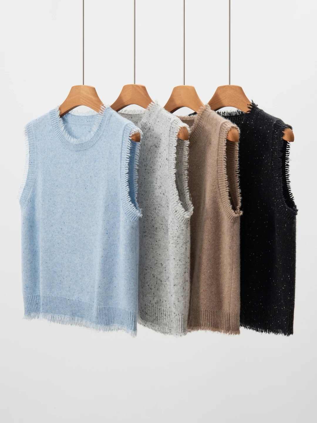 

Женский вязаный жилет из шерстяной смеси для ранней весны, с круглым вырезом, роскошный, теплый, утолщенный