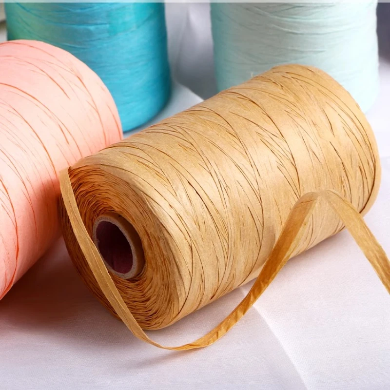 

300 Meters Lafite Grass Braided Thread Paper Hat Lafite Thread Hook Summer Hat Cotton Grass Straw Hat Handmade Hook Bag