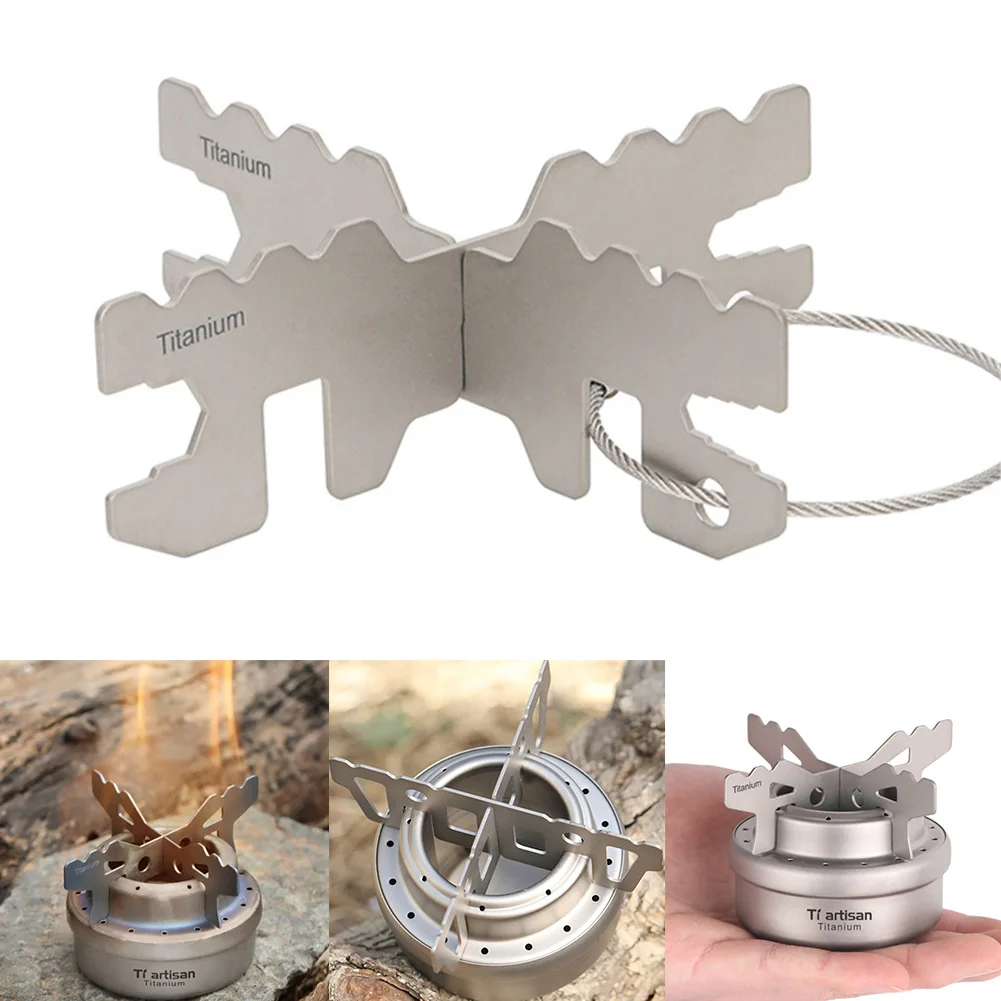 Outdoor Alcohol Stove Rack Titanium Ultralight Stove Cross Rack Outdoor Camping Stove Cross Stand Burner Base Picnic Cookware