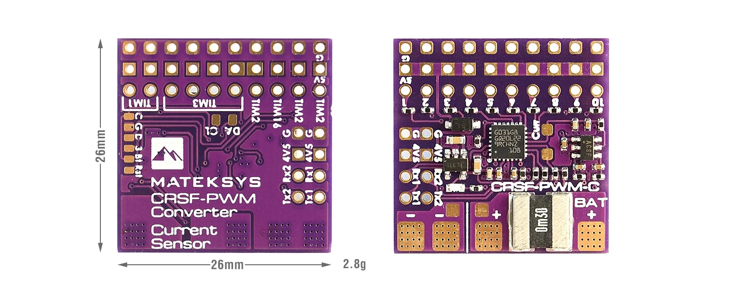 Mateksys Matek CRSF TO PWM CONVERTER CRSF-PWM-6และ CRSF-PWM-C สำหรับ RC Multirotor Airplane Fixed-Wing Racing Drones