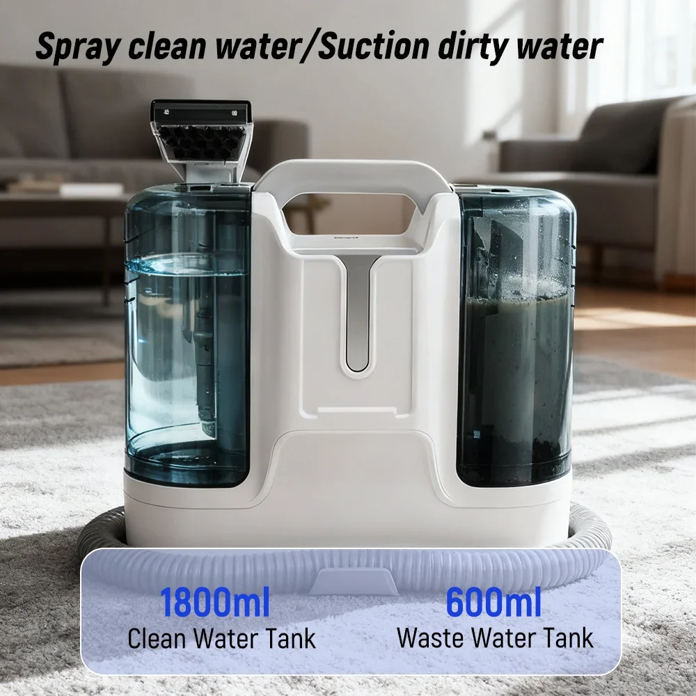 Handheld Carpet Cleaner Machine 450W 220V Wet Fabric Carpet Sofa Cleaning Powerful Deep Stain Cleaning for Curtain Upholstery