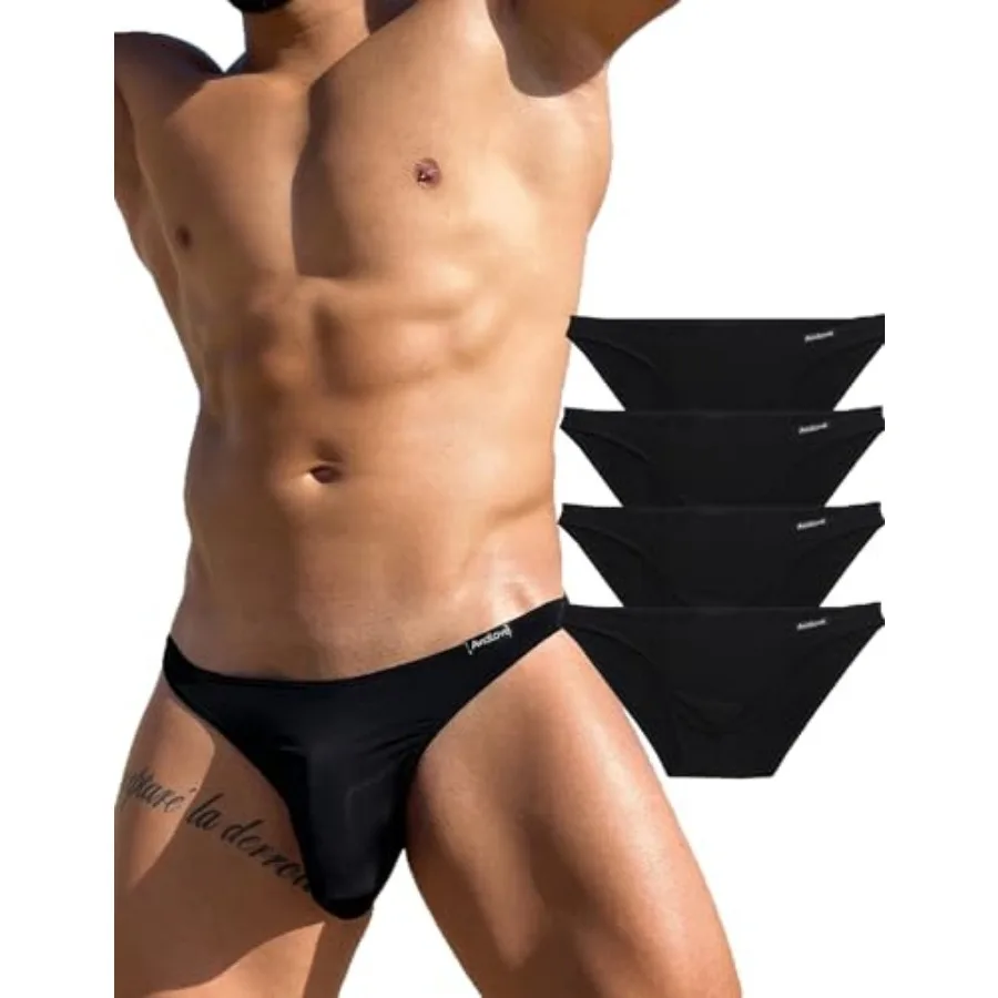 

Avidlove Underwear Men's 4 Pack Classic Low Rise Stretchy Hip Briefs Bikini