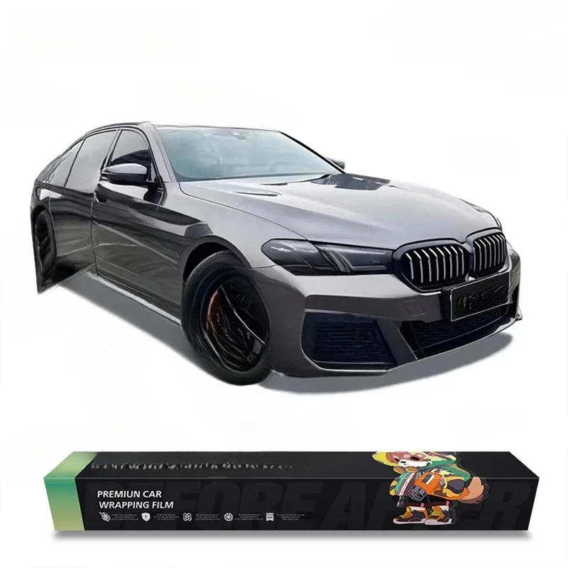 High-Quality Bright Metallic PET Graphite PVC Car Wrap Vinyl Film Color-Changing Auto Body Decor Modification Accessories