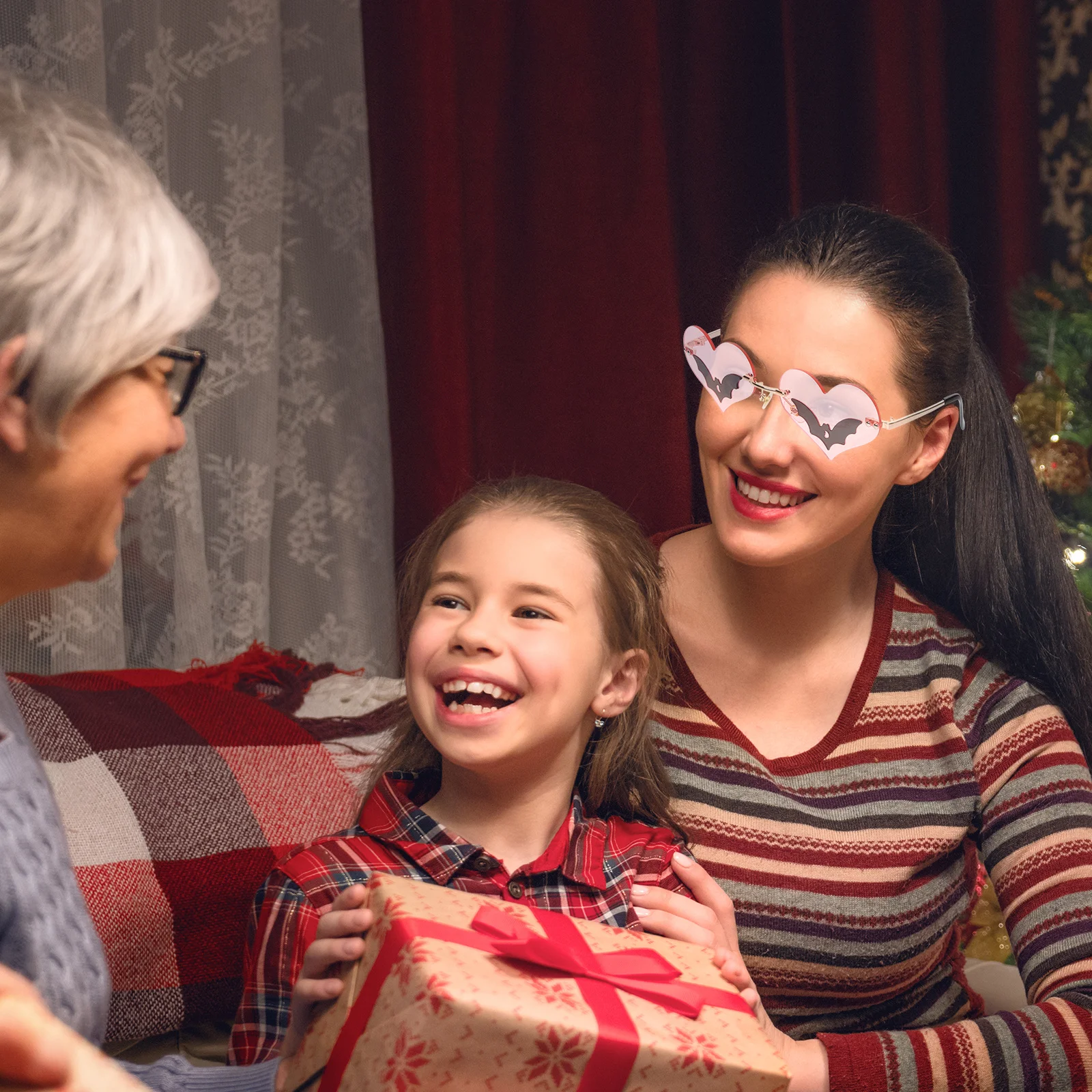 

Heart Sunglasses Rimless Stylish Fun Party Eyeglasses Cool Creative Frameless Glasses for Women Teens Rimless Sunglasses