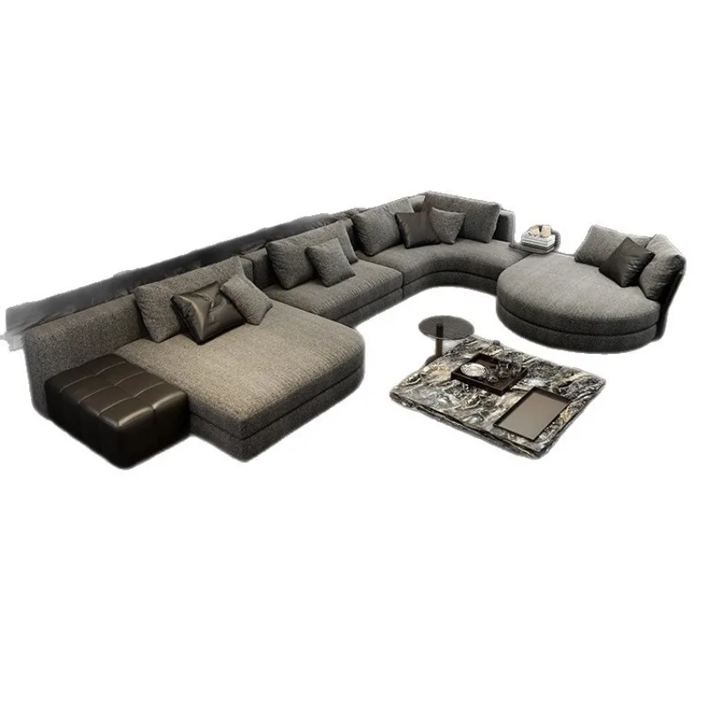 Minimalist Internet celebrity corner large flat-layer combination sofa cotton and linen cloth  sofa