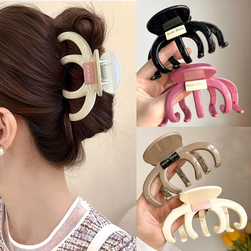 

Large Pumpkin Design Hair Claw Korean Fashion Woman Ponytail Holder Grab Clip Durable Hair Accessories