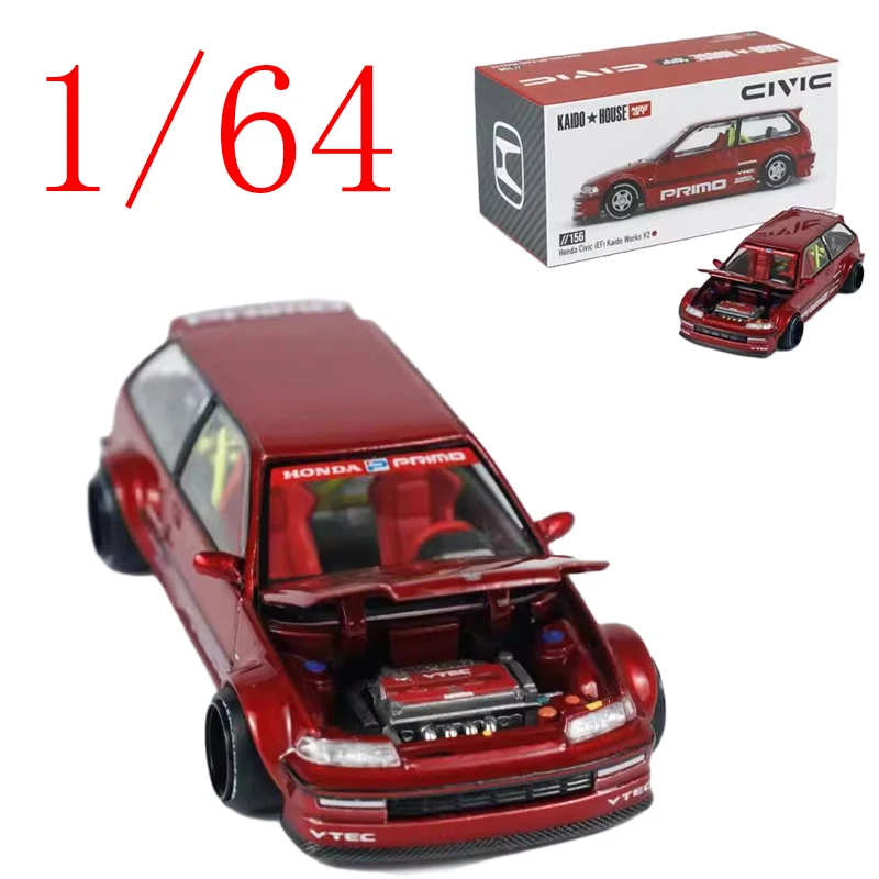 

Kaido House MINIGT Diecast 1/64 Scale Honda Alloy Model Cars Honda Civic EF Play Vehicles Toys for Boys Gift Original Box