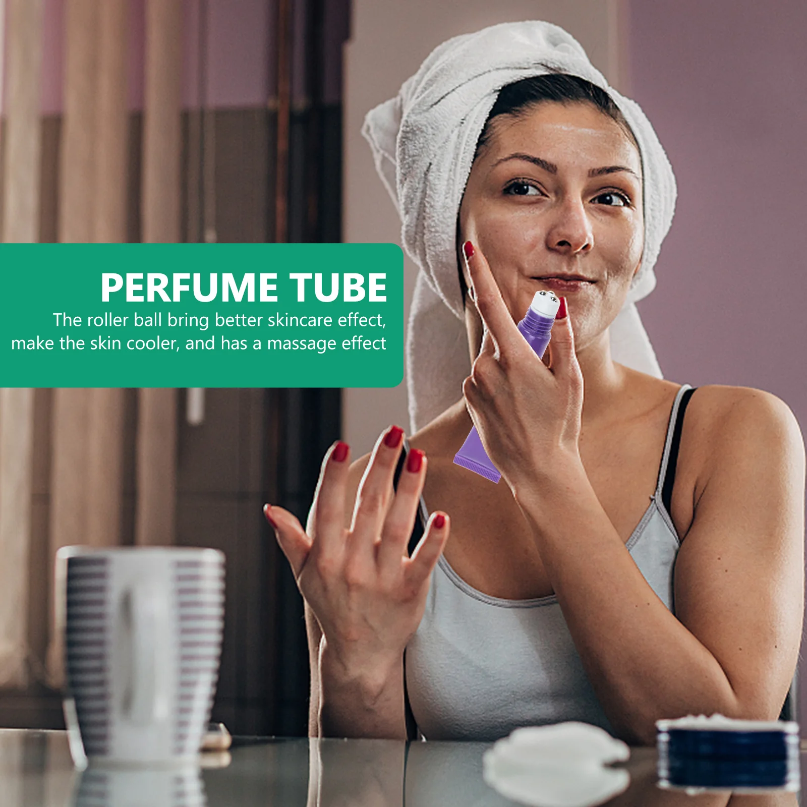 

2Pcs Essential Oil Roller Bottles Cosmetics Dispenser Container Portable Travel Cream Pump for Perfume Toner Skincare