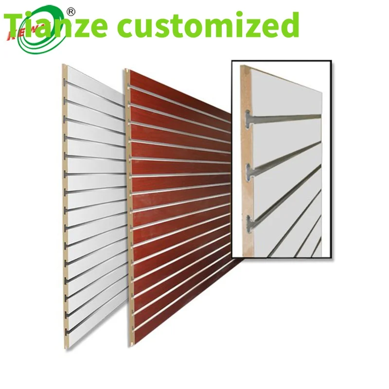 

(customized)1220*2440mm Melamine Veneer MDF Slatwall Panel Display