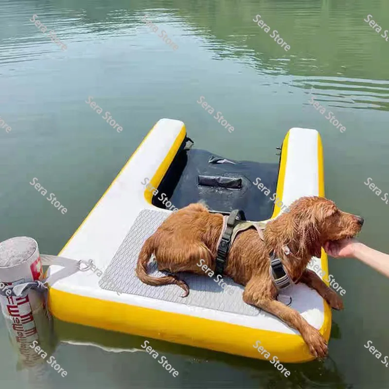 Dog float, pet water toys, double-deck dog ladders, inflatable slopes