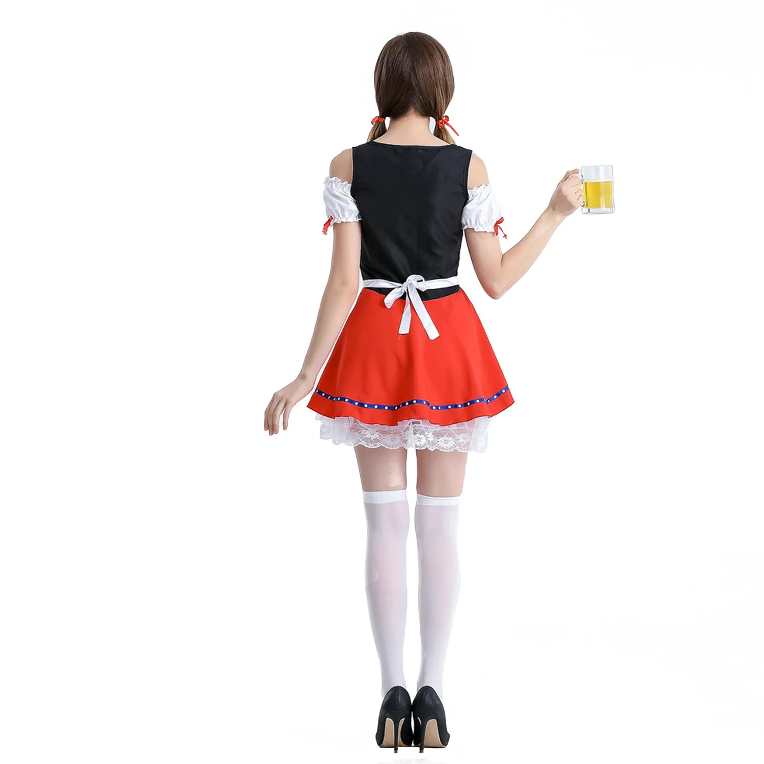 Adult Woemns Bavarian Dirndl German Dutch Beer Girl Maid Halloween Costume Fancy Dress