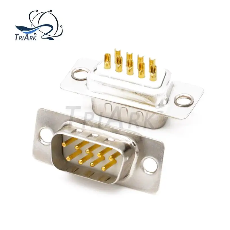 5PCS DB9 Female Male Socket Plug Connector 9pin Copper RS232 COM Socket Adapter DB9 Plastic Shell RS232 Serial Port Connector