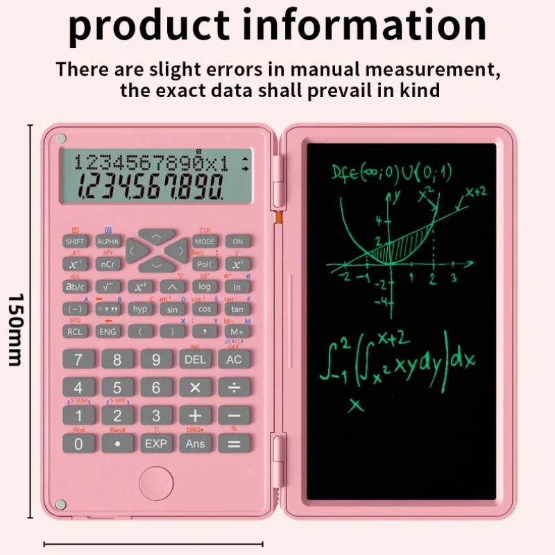 Scientific Calculators, 12-Digit LCD Display with Erasable Writing Tablet Foldable for Home School Meeting and Study Stationery