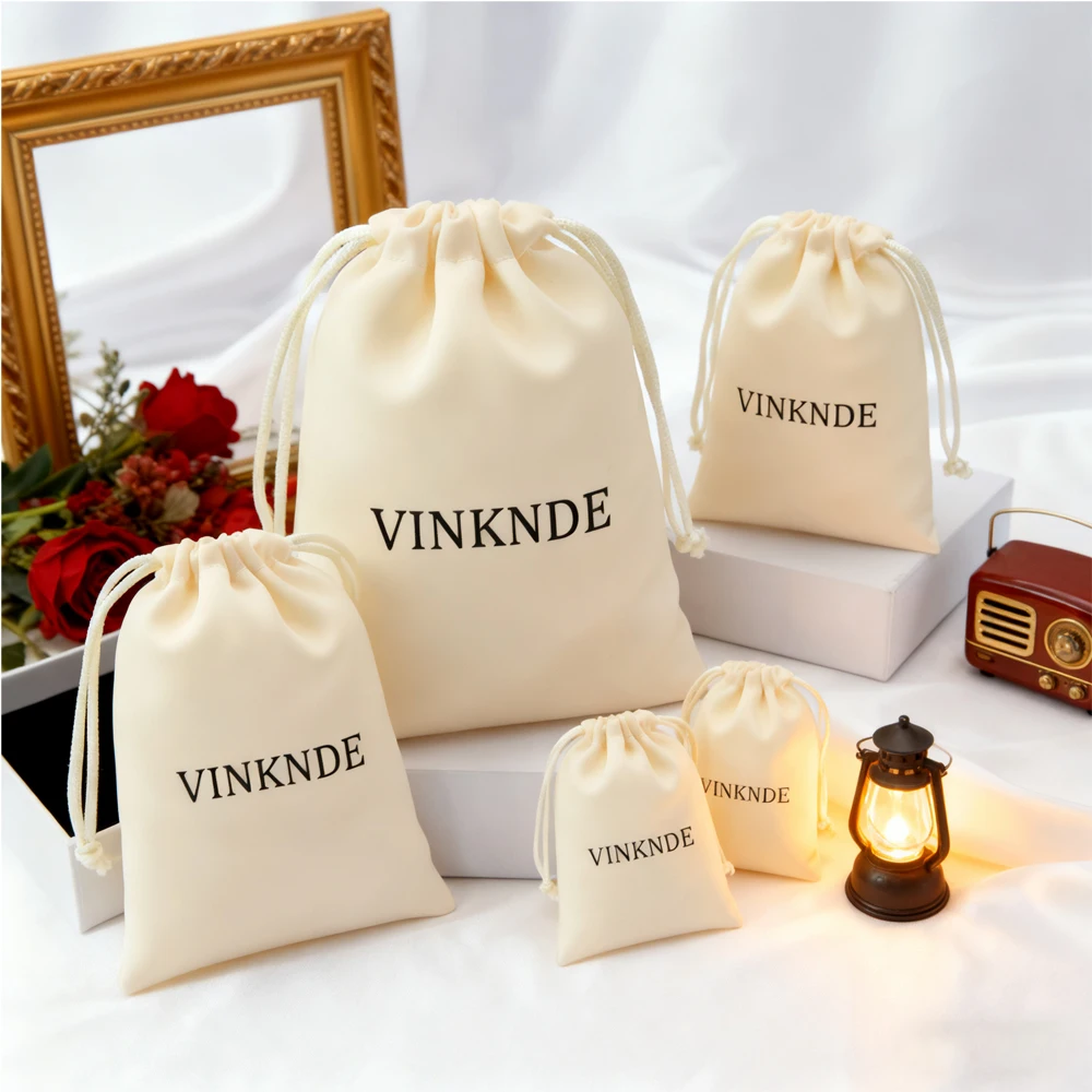 

100Pcs Custom Luxury Silk Satin Jewelry Earrings Rings Pouch Bag Small Drawstring Bags Wedding Favors Candy Bag Travel Organizer