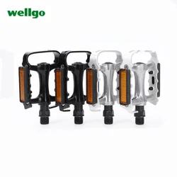 WELLGO M248 MTB Pedals Aluminum road bike non-slip ultra-light pedals  Racing Folding Bike DU Perlin Bearing Threaded Pedals