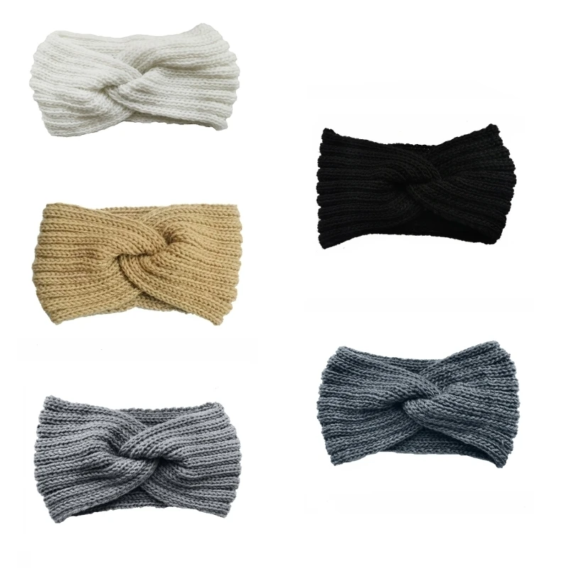 

DXAE Headbands Fun Bowknot Thick Knitting Headpiece for Winter Skiing Hiking Outdoor Activities Photo Props Keep You Warm