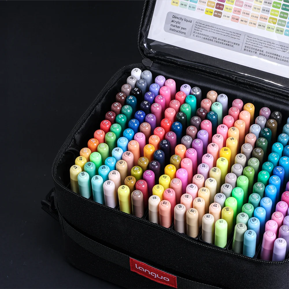 languo-48-colors-acrylic-brush-markers-set-automatic-ink-control-system-art-markers-set-art-set-for-diy-drawing-crafts