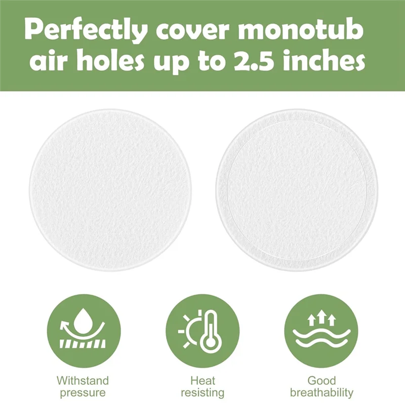 

AT21-Monotub Filter Discs 24 Pcs 2MM Thick-2.5" Adhesive Disks For Mushroom Growing Supplies