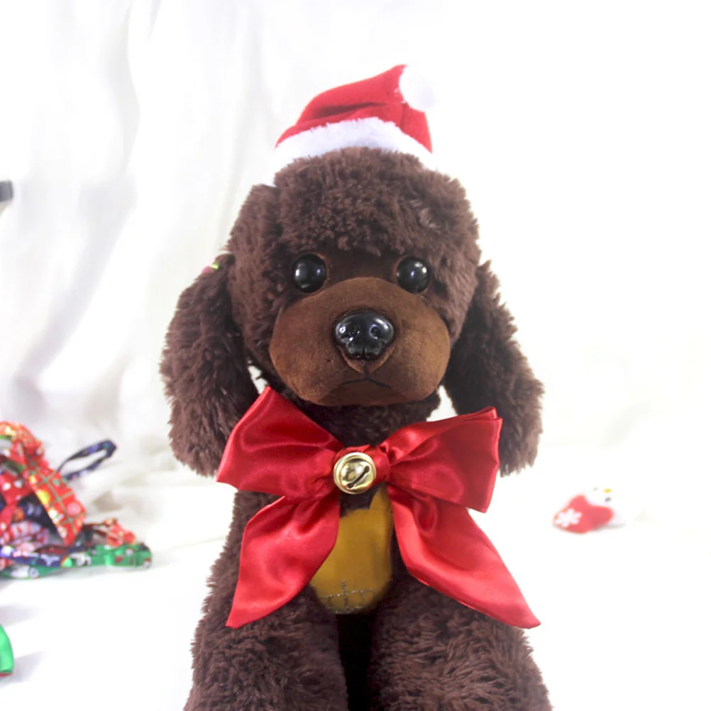 

Christmas Pet Bell Collar Set Soft Durable Adjustable Dog Party Hat Necktie Christmas Dog Costume Pet Party Hat