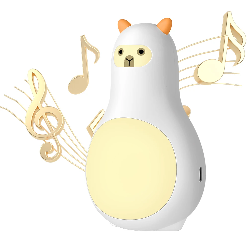 آلة صوت الضوضاء البيضاء مع ضوء ليلي مكبر صوت أبيض محمول قابل لإعادة الشحن مع ملحقات الحبل هدايا عيد الميلاد