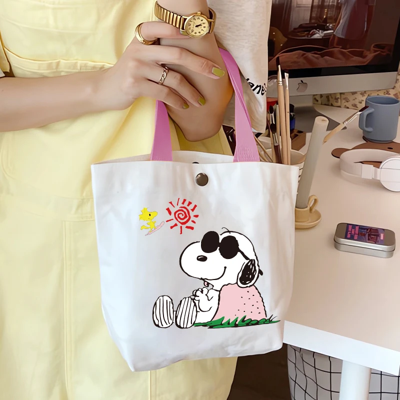

Snoopy Tote Bag Daily Convenience Casual Small Canvas Bag Fashionable Cartoon Anime Pattern Shoulder Bag Friend's Birthday Gift