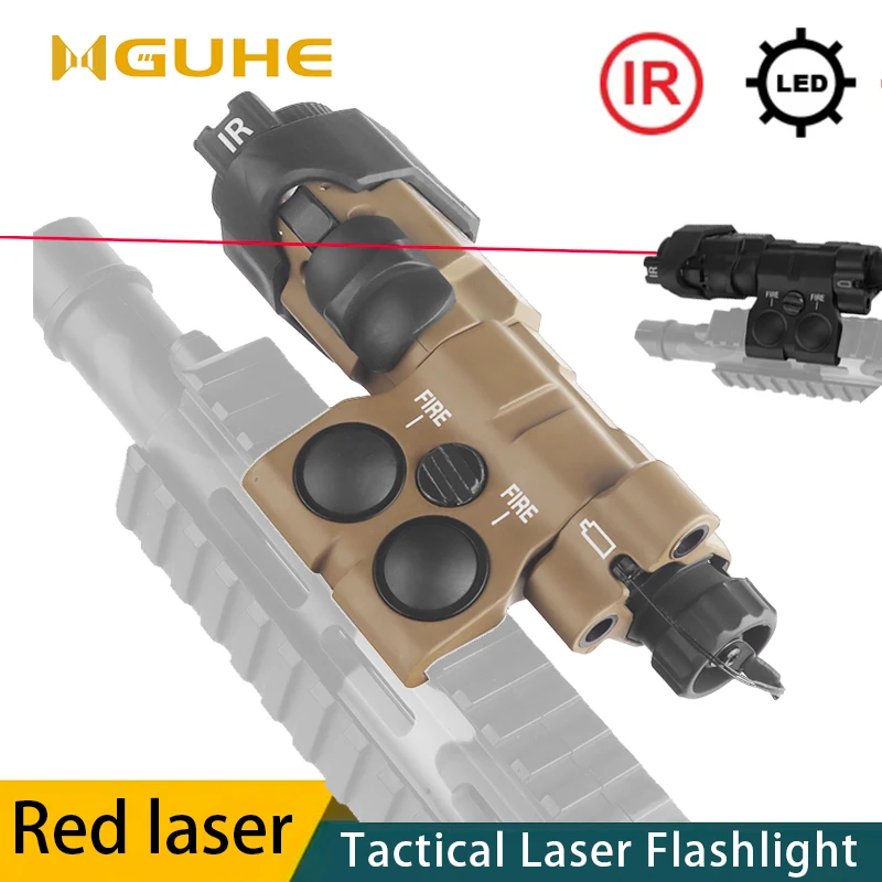 Tactical Laser Flashlight Combo,Rail Mount Left Right Side-to-side Interchange, Airsoft Weapon Light, Red laser Flashlight