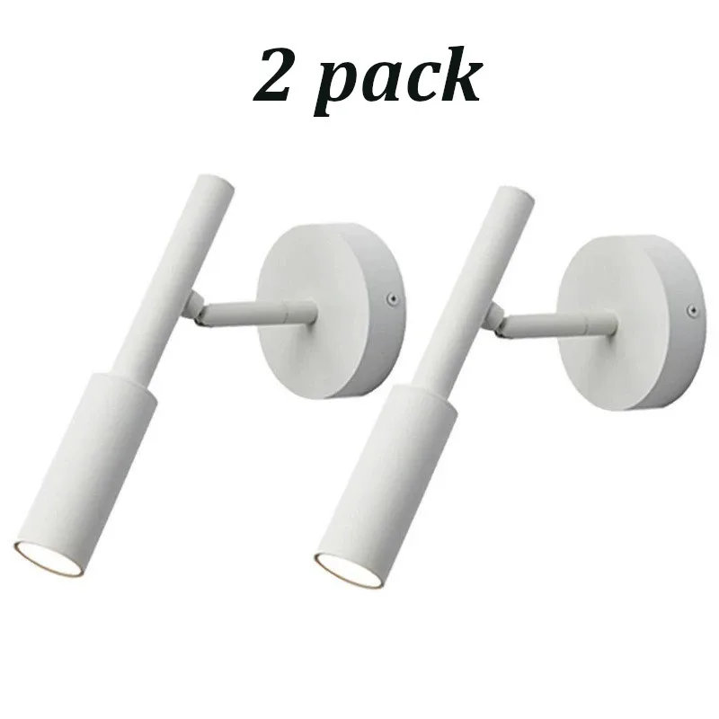 

2-pack White LED adjustable rotating wall light, bedside reading light, minimalist wall lamp, Nordic minimalist style spotlight