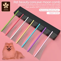 superior quality Pet Concave Moon Comb Comb, Deep Picking Hair, Fluffy Pet Teacher Beauty Arc Comb, Designed to Fit Pet Curves