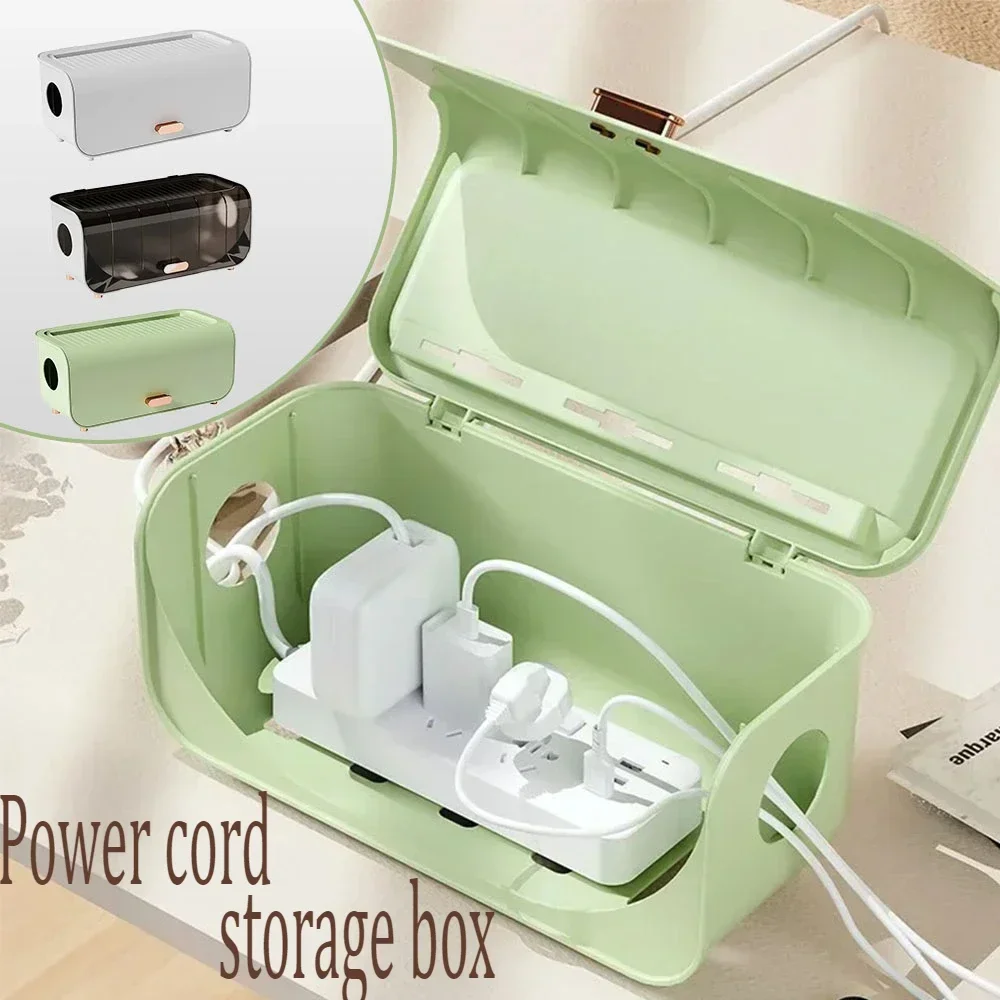 

1PC Wire Storage Box Data Cable Plug Socket Box Electric Wire Storage Device Desktop Charging Storage Box Hide Cable