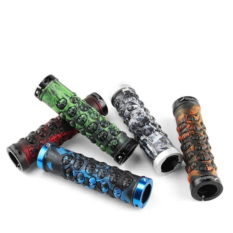 PROPALM Bicycle Grips MTB Lizard Gecko Handlebar Grips Anti-skid Shock Absorbing Bike Grips Bilateral Locking Skeleton Cycling