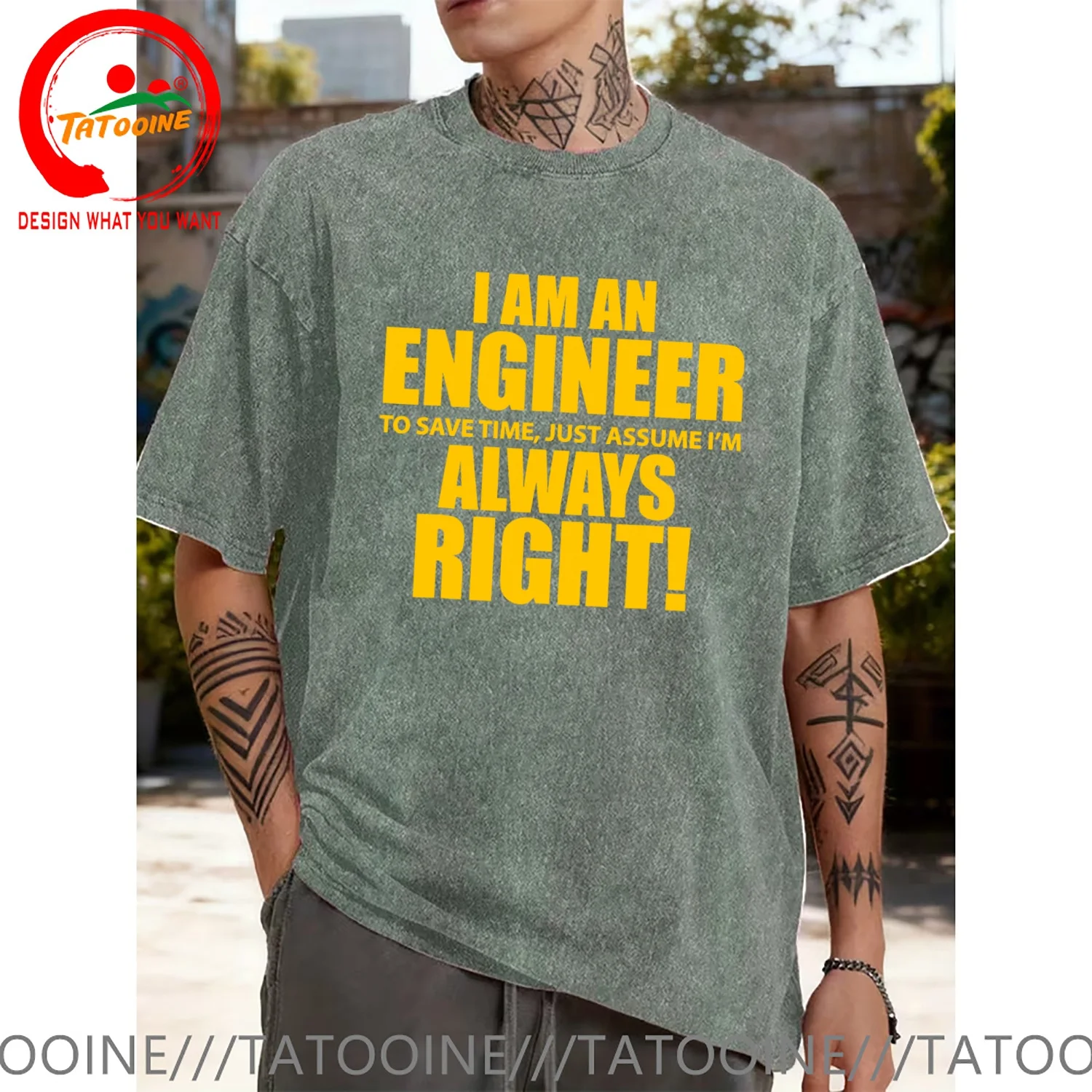 Funny Design I'm Engineer to Save Time Just Assume I'm Always Right  Shirt Men Fashion Trendy Casual Clothing Stylish Tops Tee