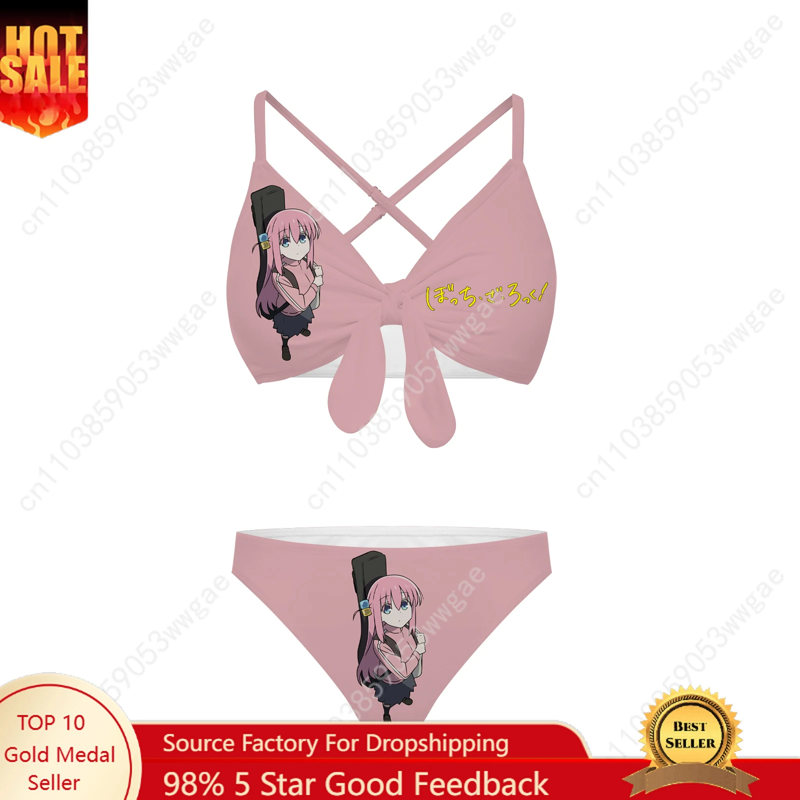 

Bocchi the Rock Bathing Suit Cross Strap Suspender Swimsuit Womens Personalized Bikini Pool Beach Swimwear Customized Beachwears