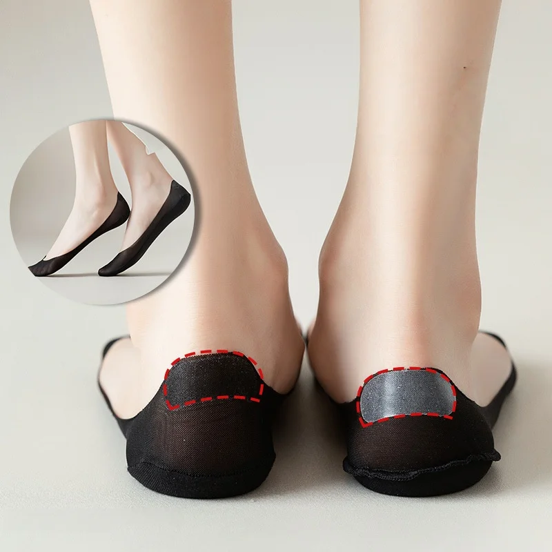 3/5 paia di calzini da donna No Show calzini invisibili antiscivolo calzini con fodera in cotone traspirante estate leggera EU 34-39