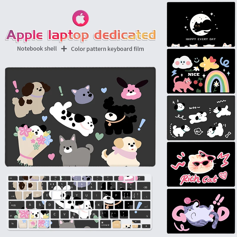 

Illustration Laptop Case Sleeve Graffiti Protective Hard Shell Keyboard Cover For Macbook Air A1466 A2337 Pro A2681 A2485 A2941