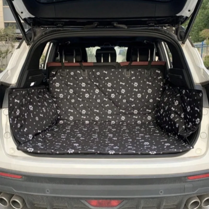 

1 шт. полностью складной моющийся коврик для багажника автомобиля — устойчивый к царапинам, с принтом лап/костей, для домашних животных (собак/кошек)