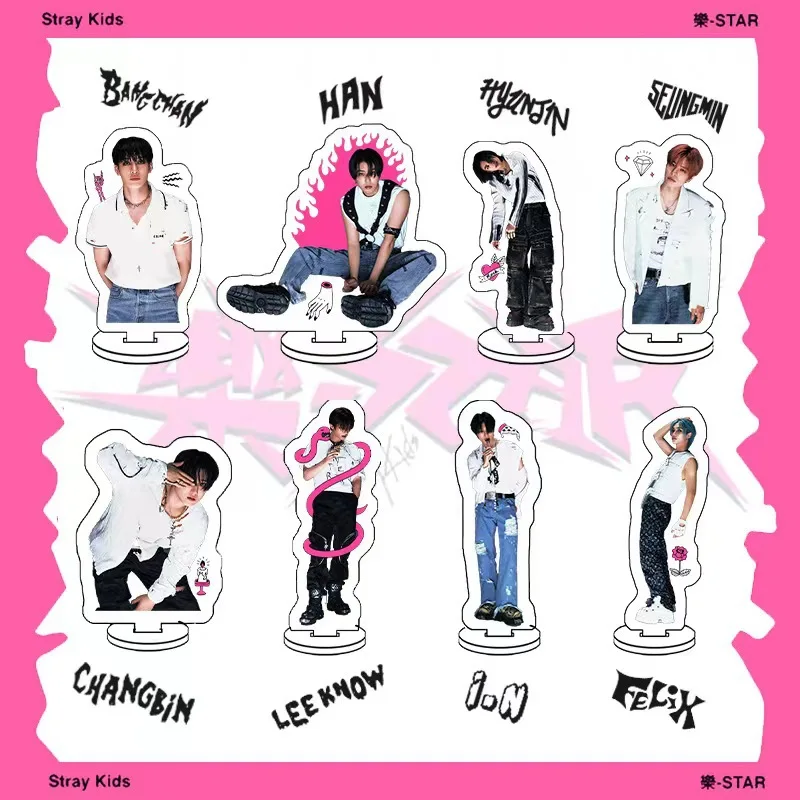 

Stray Kids BANG CHAN FELIX Acrylic Standee New Rock Star Album Member Character Desk Decor Kpop Fans Collectible Decoration Gift