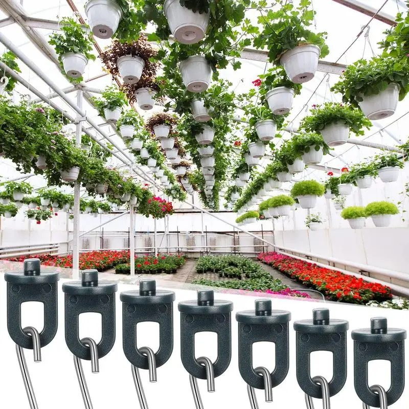 Greenhouse Fixing Clips Stainless Steel Hooks For Plants Heavy Duty Plants Fix Clip & Hooks For Hang Plants Flower Pots