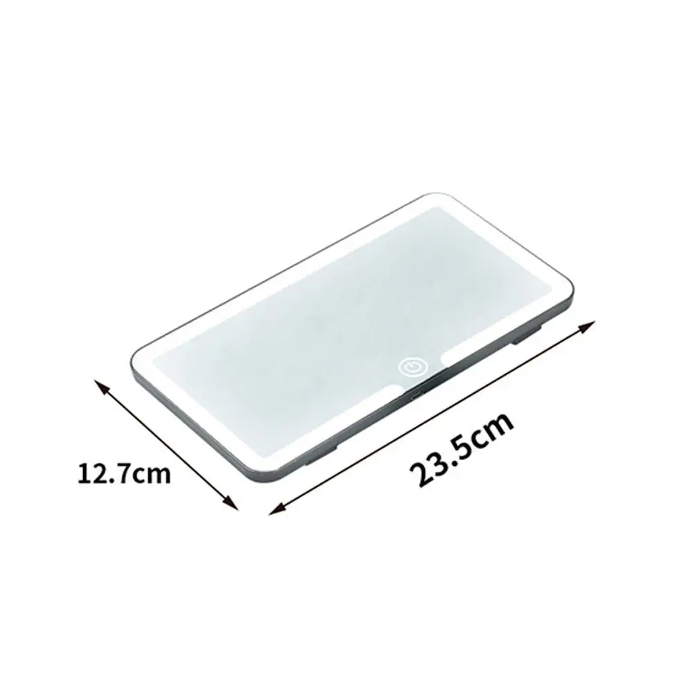 HD LED Car Makeup Mirror Rechargeable Car Visor Mount Makeup Mirror Touch Control 3 Light Modes Fill Light Mirror