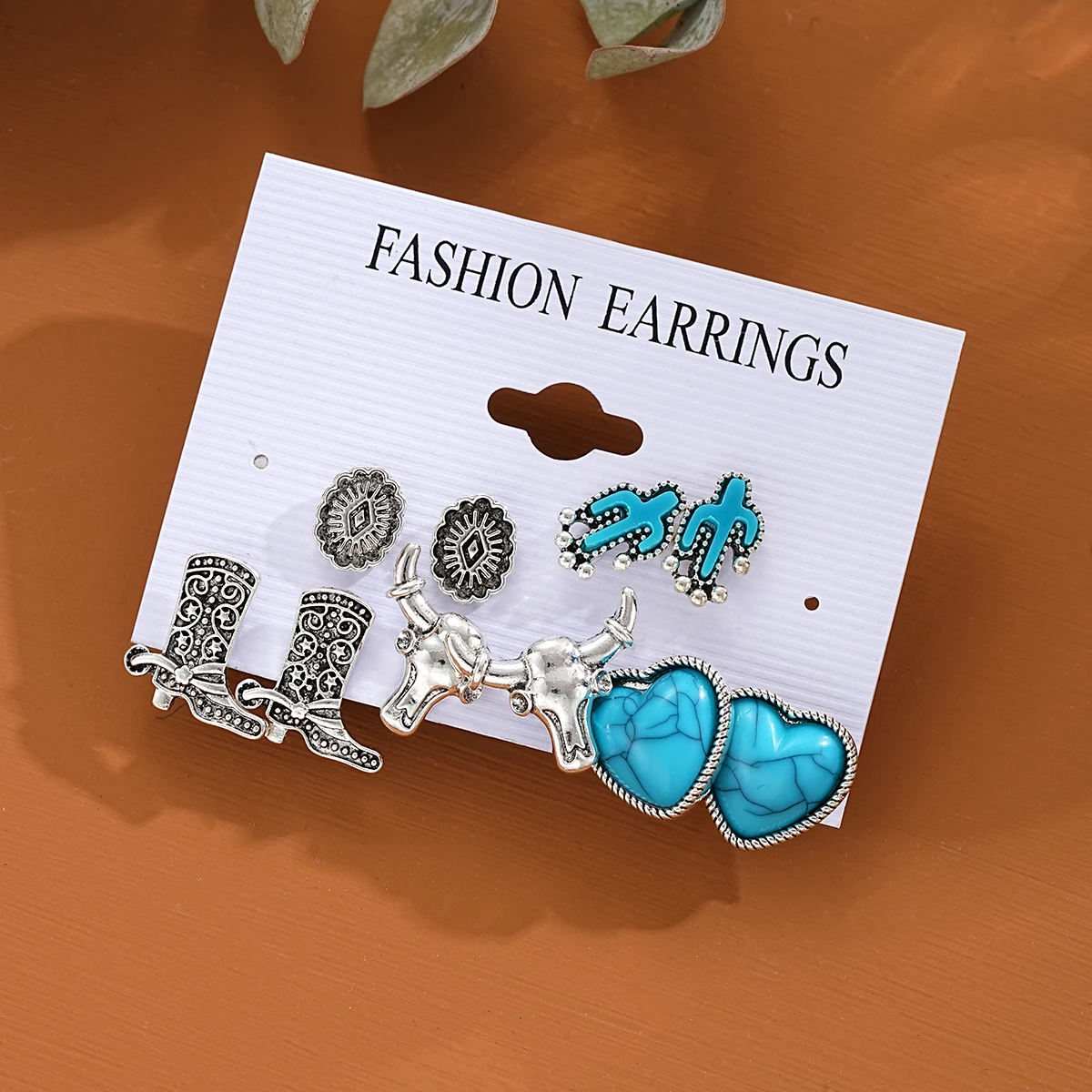 Bohemian Vintage Tibetan Silver Color Earring Sets For Women Ethnic Geometric Heart Shape Leaf Shell Drop Earrings Jewelry Gifts