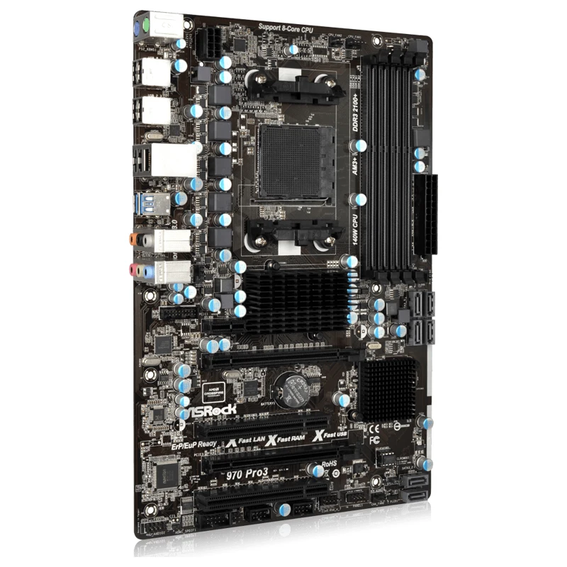 Imagem -04 - Asrock-motherboard 970 Pro3 R2.0-am3 Mais Am3 Mais Amd 970 Chipconjunto Ddr3 Quad Crossfirex Sata3 Usb a & gb Atx