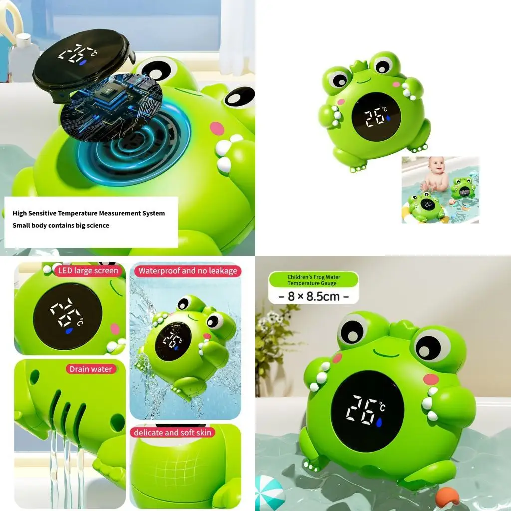 

Безопасные цифровые термометры для младенцев, плавающие лягушки, дизайн с автоматической активацией, 3 цветных индикатора для в