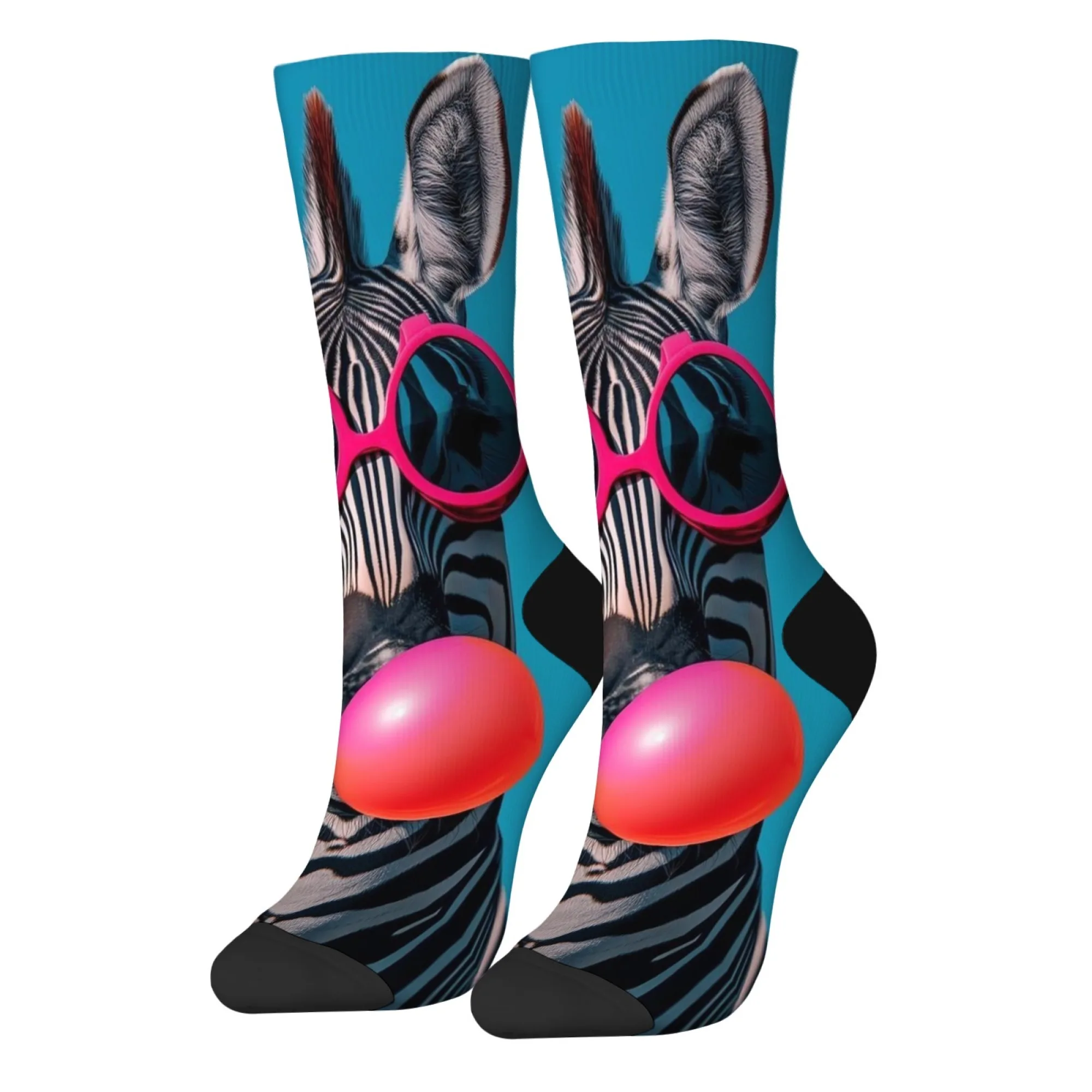 Novedad, calcetines abstractos con estampado de cebra y burbujas para hombre, moda urbana Harajuku, divertidos calcetines de compresión de hip-hop adecuados para regalos