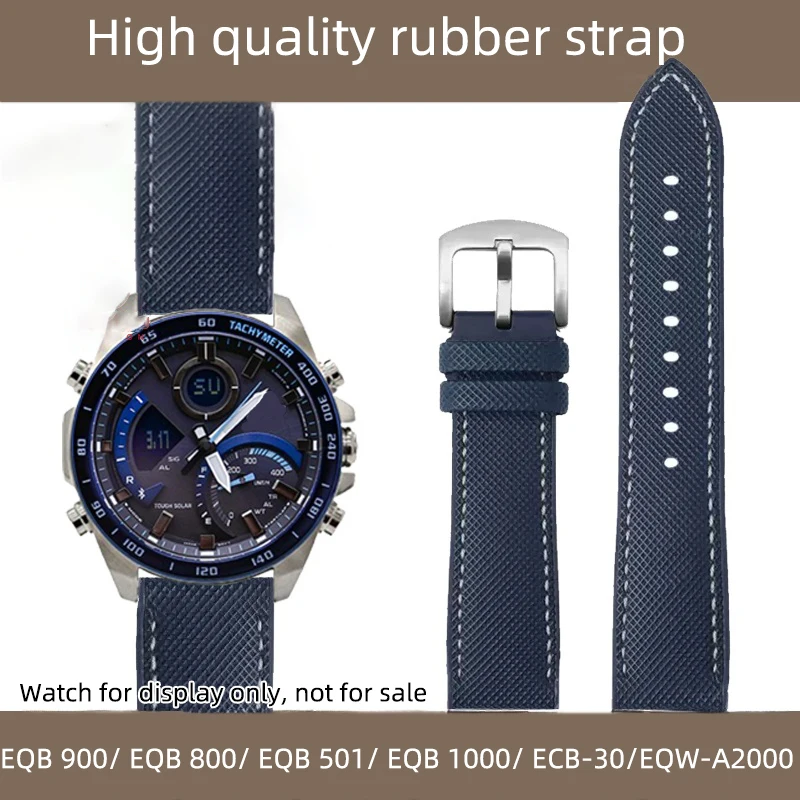 EQB800/900 rubber strap Bracelet 22mm For Casio EDIFICE series EQB-500/501 EQW-A2000 band eqb-900 800 watchband Men\'s Wrist band