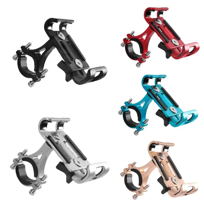 Metal Motorcycle Bike Phone Holder Aluminum Alloy Anti-slip Bracket GPS Clip Universal Bicycle Stand Support for All Smartphones